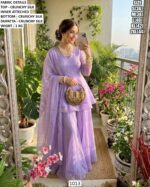 Elegent Crunchy Silk Suit Set With Coordinated Dupatta For Women