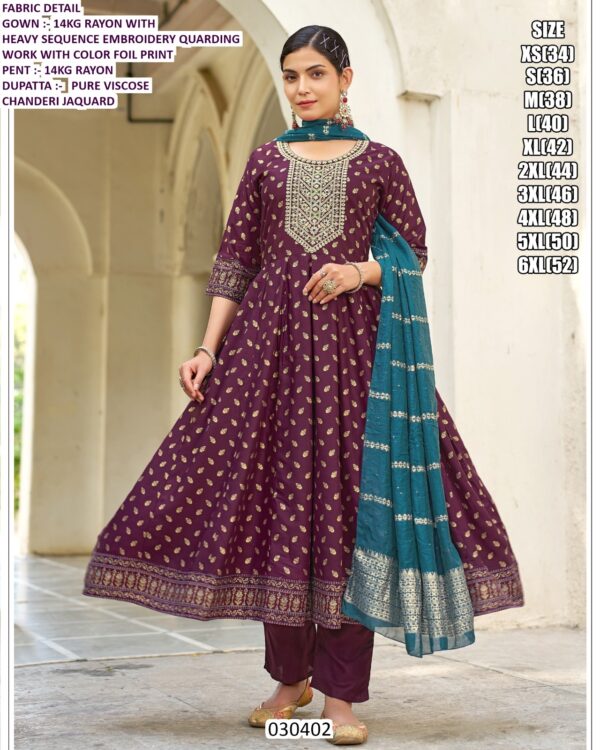 Women's Stylish Anarkali Suit Set With Embroidery