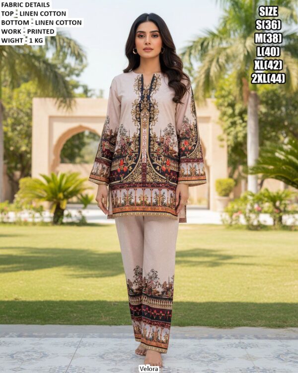 Premium Printed Linen Cotton Co-Ord Set For Women