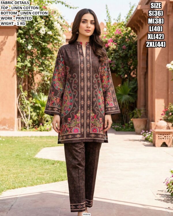 Premium Printed Linen Cotton Co-Ord Set For Women