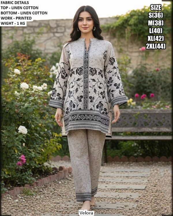 Premium Printed Linen Cotton Co-Ord Set For Women