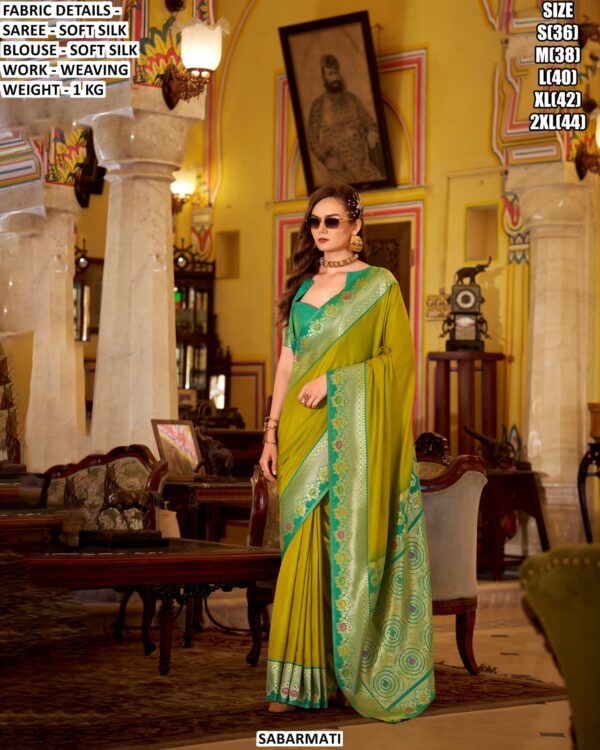 Elegant Party Wear Saree For Women With Rich Weaving Design