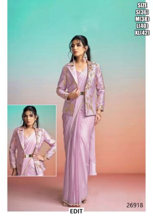 Premium Designer Saree With Statement Jacket For Women