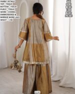 Elegent Tissue Suit Set With Mirror Lace Detailing