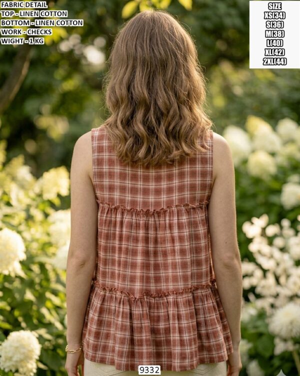 Linen Cotton Checks Co Ord Set For Women