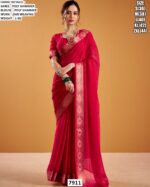 Premium Poly Shimmer Saree With Rich Zari Weaving For Women