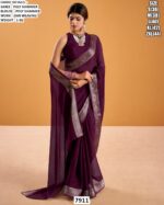 Premium Poly Shimmer Saree With Rich Zari Weaving For Women