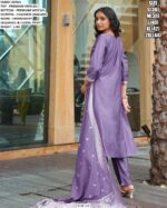 Designer Suit Set With Embroidery And Jacquard Dupatta For Women