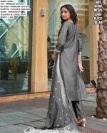 Designer Suit Set With Embroidery And Jacquard Dupatta For Women