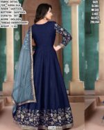 Premium Adda Silk Gown Set With Golden Thread Embroidery For Women