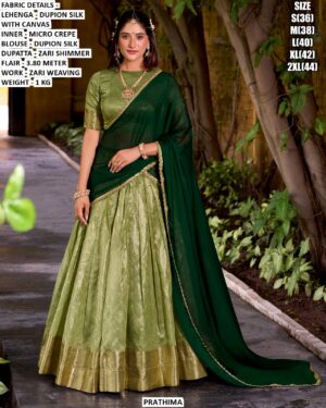 Premium Dupion Silk Lehenga Set With Zari Weaving For Women