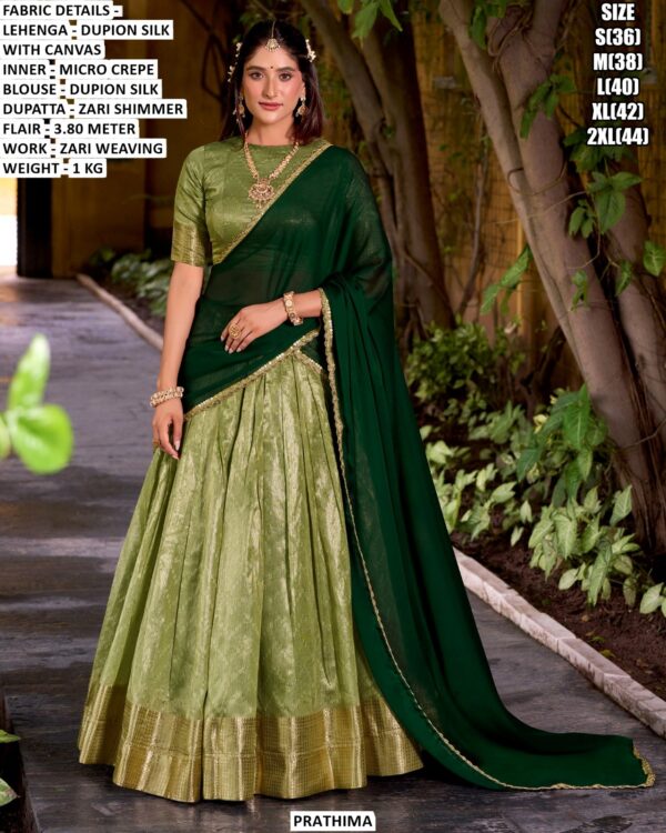 Premium Dupion Silk Lehenga Set With Zari Weaving For Women