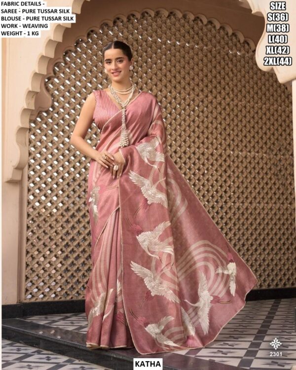 Stylish Ethnic Saree For Women In Pure Tussar Silk