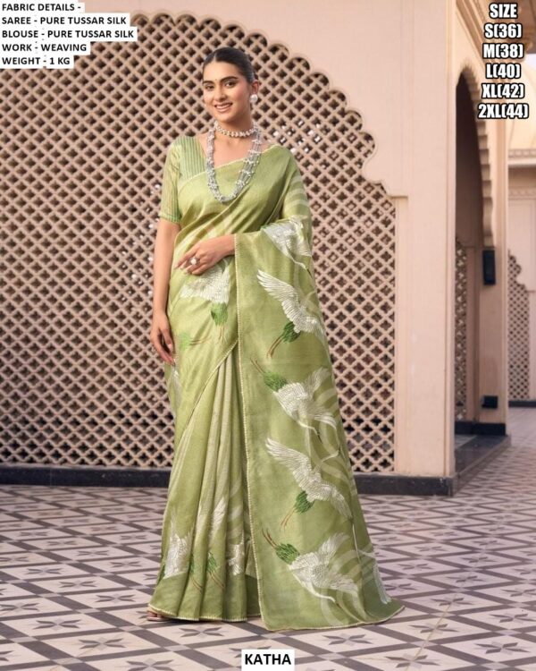 Stylish Ethnic Saree For Women In Pure Tussar Silk