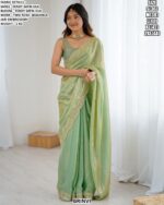 Designer Satin Silk Saree With Embroidery Detailing For Ladies