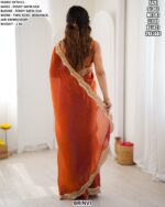 Designer Satin Silk Saree With Embroidery Detailing For Ladies