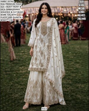 Designer Palazzo Suit Set With Elegant Ethnic Appeal