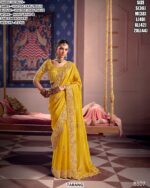 Viscose Zari Tissue Saree With Heavy Bead And Zari Embroidery