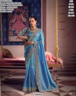 Viscose Zari Tissue Saree With Heavy Bead And Zari Embroidery