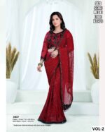 Premium Versace Illusion Saree With Beads Hand Work For Women