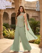 Premium Real Georgette Designer Set With Beads Work And Dupatta