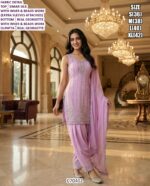 Simar Silk Designer Set With Real Georgette Bottom And Dupatta