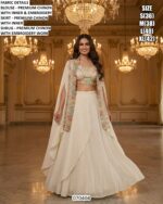 Chinon Designer Lehenga Set With Embroidery Work Shrug