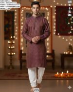 Premium Heavy Jacquard Silk Designer Kurta For Men