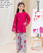 Premium Mal Satin Printed Kids Co Ord Set