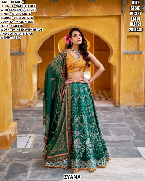 Elegent Vaishali Silk Designer Lehenga Set With Maslin Silk Dupatta