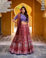 Elegent Vaishali Silk Designer Lehenga Set With Maslin Silk Dupatta