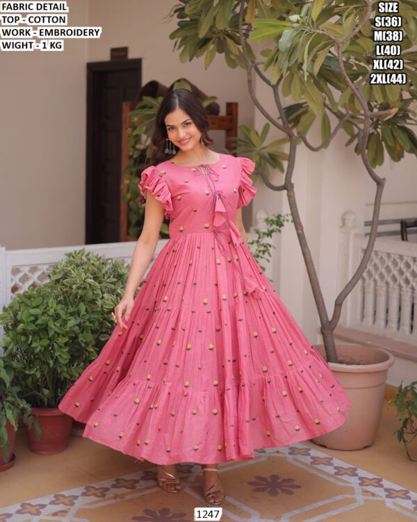 Beautiful Cotton Embroidered Dress For Women