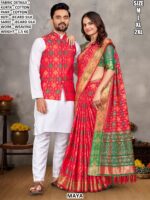 Festive Couple Collection With Saree And Kurta Pant Koti