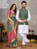 Festive Couple Collection With Saree And Kurta Pant Koti