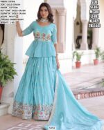 Premium Gold Crush Suit Set With Multi Thread Embroidery Work