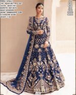 Women’s Heavy Butterfly Net Embroidered Bridal Gown With Dupatta