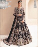 Women’s Heavy Butterfly Net Embroidered Bridal Gown With Dupatta