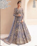 Women’s Heavy Butterfly Net Embroidered Bridal Gown With Dupatta
