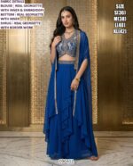 Stylish Ethnic Palazzo Set With Border Work Shrug