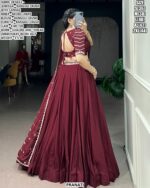 Premium Designer Lehenga Set With Sequins And Thread Embroidery Work