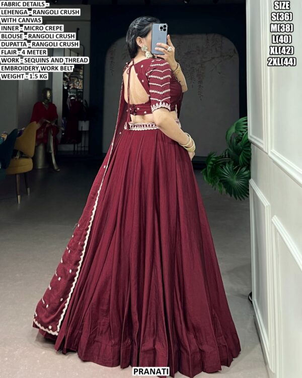 Premium Designer Lehenga Set With Sequins And Thread Embroidery Work