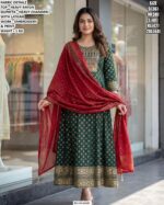 Embroidery And Print Kurti Set With Heavy Chanderi Dupatta