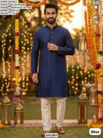 Elegent Silk Jacquard Mens Kurta Pyjama Set With Elegant Weaving Work