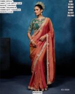 Beautiful Pure Fancy Tissue Saree With Sequence And Embroidery Handwork