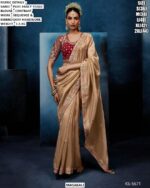 Beautiful Pure Fancy Tissue Saree With Sequence And Embroidery Handwork