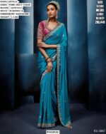 Beautiful Pure Fancy Tissue Saree With Sequence And Embroidery Handwork