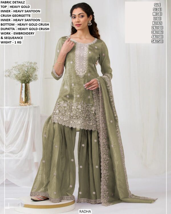 Premium Embroidery Palazzo Suit Set With Sequence Work