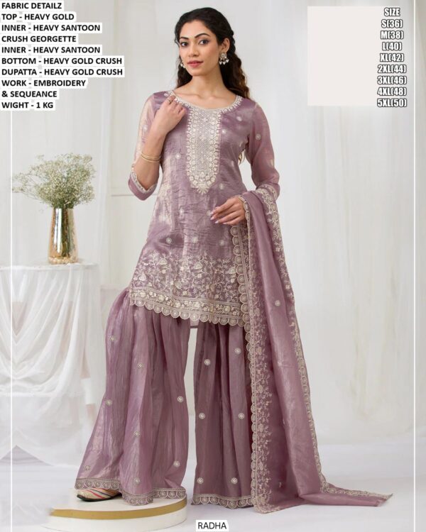 Premium Embroidery Palazzo Suit Set With Sequence Work
