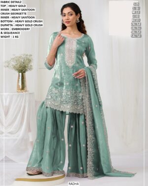 Premium Embroidery Palazzo Suit Set With Sequence Work