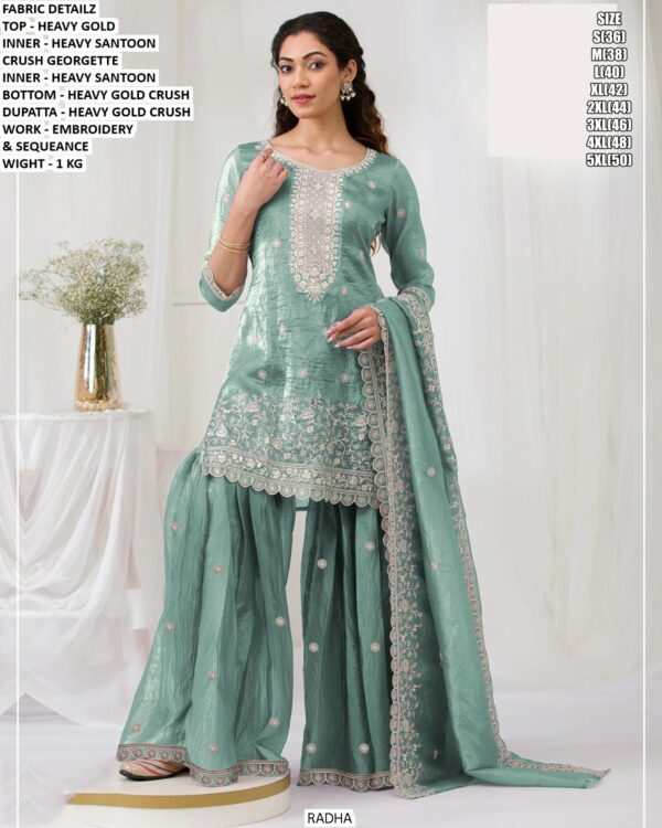 Premium Embroidery Palazzo Suit Set With Sequence Work